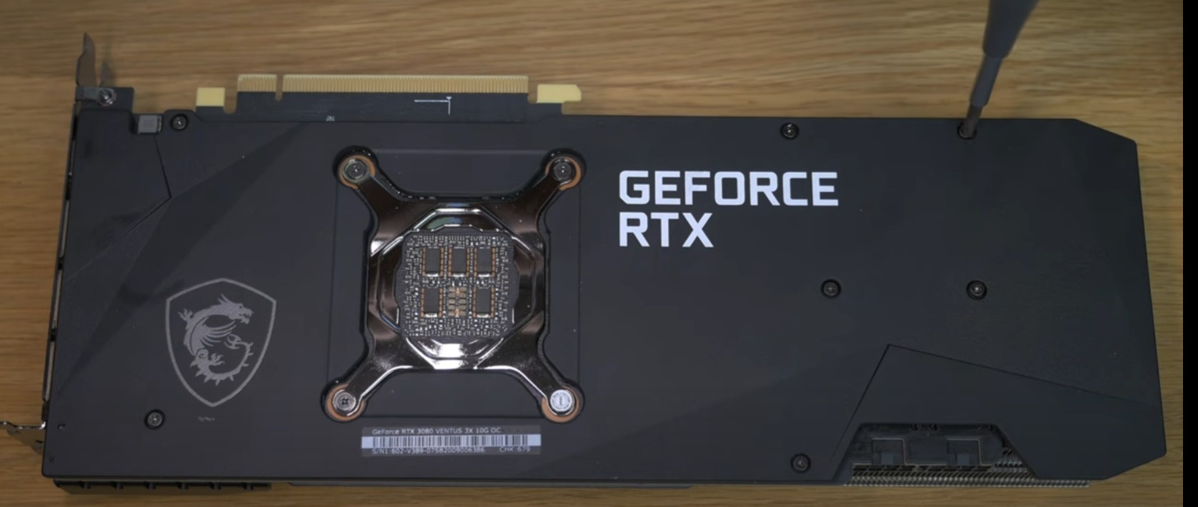 GPU AIO mod · step 1 — factory shroud removed from the RTX 4080