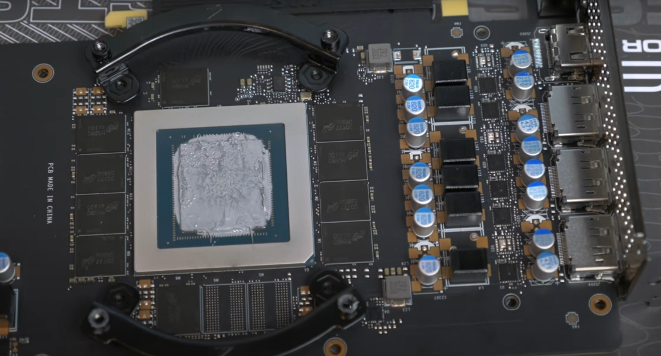 GPU AIO mod · step 3 — AIO mounted, plumbing routed