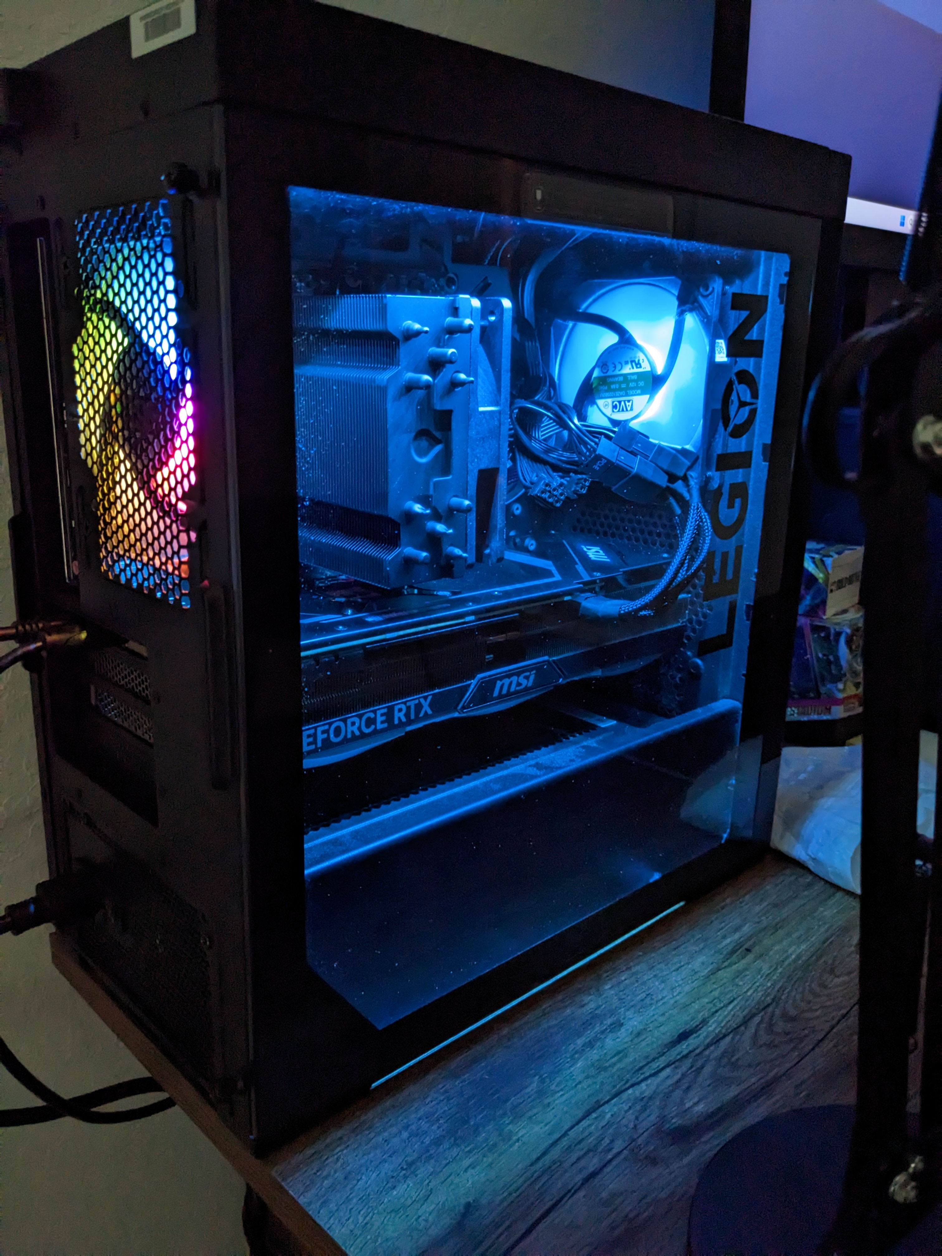First upgrade — RTX 4080 in the Legion Tower with retuned airflow
