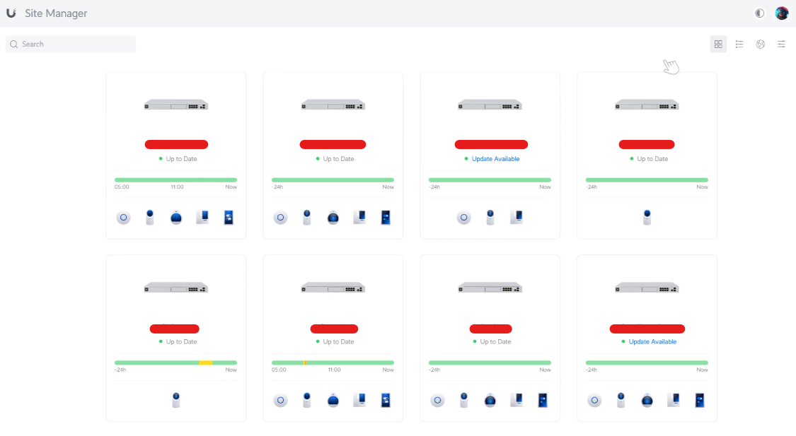 UniFi console — one pane across every U.S. site