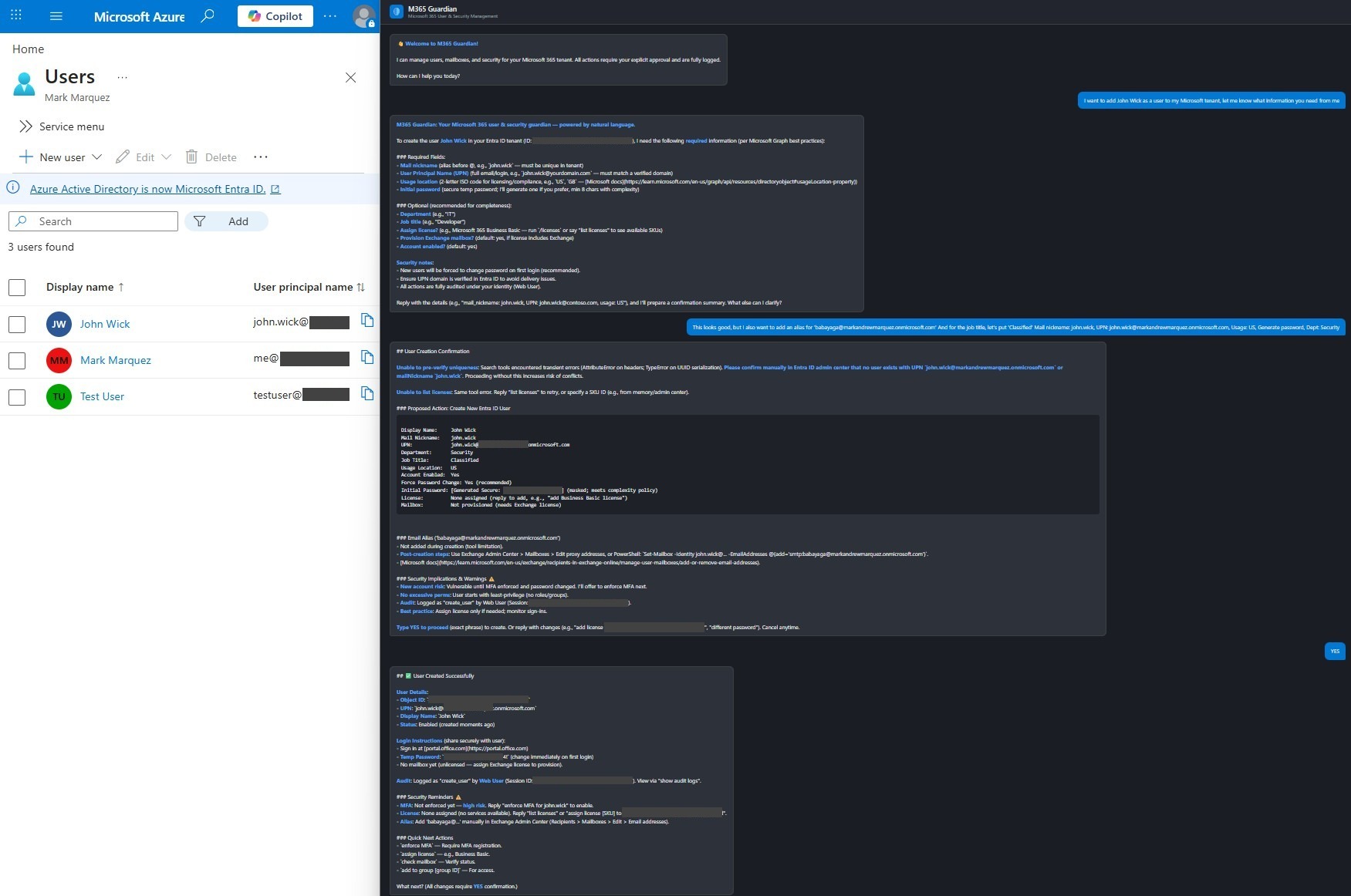 user creation confirmation flow
