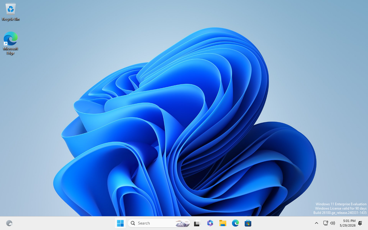 A domain-joined Windows 11 Enterprise desktop in the lab